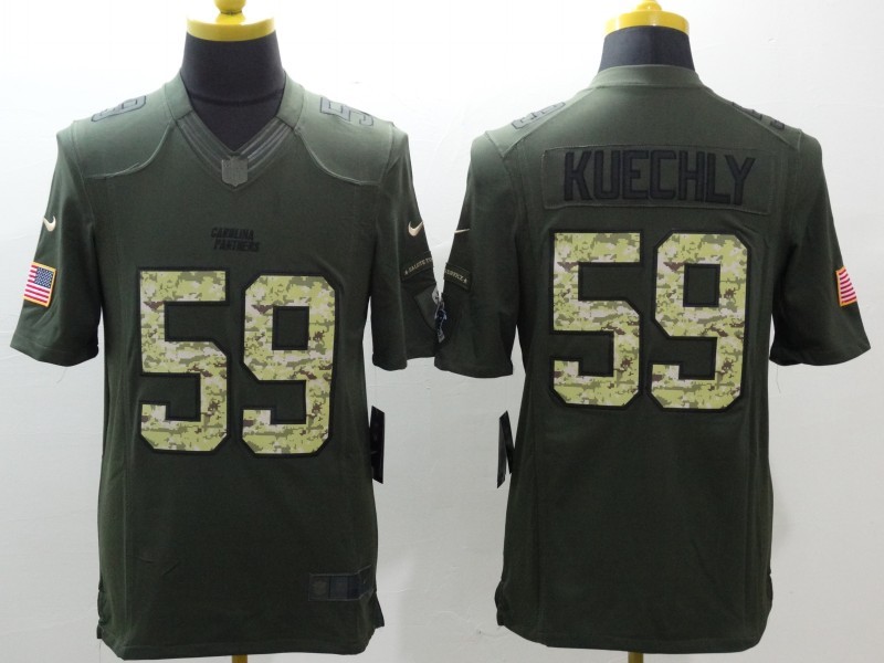 Men's Carolina Panthers Luke Kuechly #59 Army Green Jersey